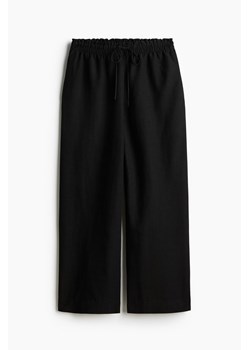 H & M - Spodnie z domieszką lnu - Czarny ze sklepu H&M w kategorii Spodnie damskie - zdjęcie 173514357