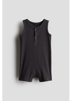 H & M - Bawełniany kombinezon w prążki - Szary ze sklepu H&M w kategorii Odzież dla niemowląt - zdjęcie 173514378