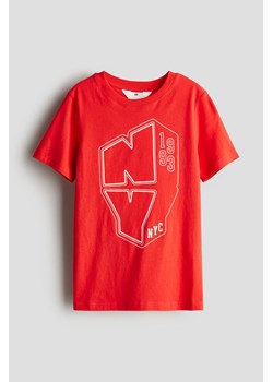 H & M - Bawełniany T-shirt z nadrukiem - Czerwony ze sklepu H&M w kategorii T-shirty chłopięce - zdjęcie 173514448