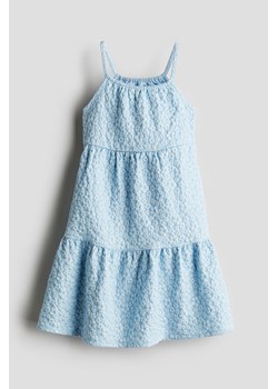 H & M - Falbaniasta sukienka z żakardowej tkaniny - Niebieski ze sklepu H&M w kategorii Sukienki dziewczęce - zdjęcie 173514475