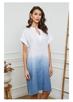 La Compagnie Du Lin Lniana sukienka w kolorze biało-błękitnym ze sklepu Limango Polska w kategorii Sukienki - zdjęcie 173516629