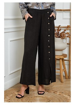 La Compagnie Du Lin Lniane spodnie w kolorze czarnym ze sklepu Limango Polska w kategorii Spodnie damskie - zdjęcie 173516668