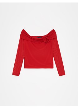 Mohito - Czerwona bluzka z odkrytymi ramionami - czerwony ze sklepu Mohito w kategorii Bluzki damskie - zdjęcie 173518046