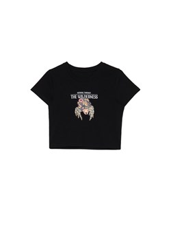 Cropp - Czarna koszulka z kolorowym pająkiem - czarny ze sklepu Cropp w kategorii Bluzki damskie - zdjęcie 173518965