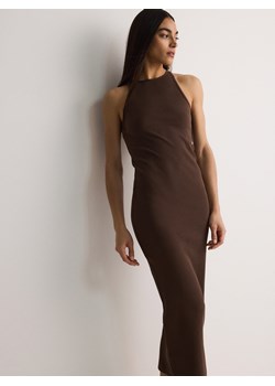 Reserved - Sukienka maxi z bawełnianej dzianiny - brązowy ze sklepu Reserved w kategorii Sukienki - zdjęcie 173519416