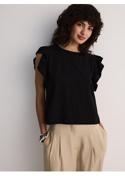 Reserved - Bluzka z ozdobnymi rękawami - czarny ze sklepu Reserved w kategorii Bluzki damskie - zdjęcie 173519779