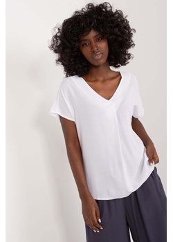 Luźna bluzka damska z wiskozy Sublevel biała ze sklepu 5.10.15 w kategorii Bluzki damskie - zdjęcie 173520496