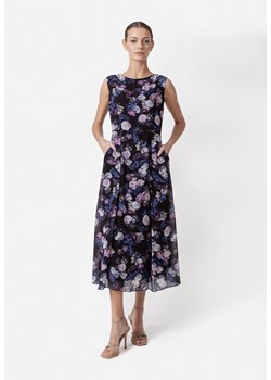 Długa czarna sukienka w kwiaty z wiskozy ze sklepu Molton w kategorii Sukienki - zdjęcie 173522167