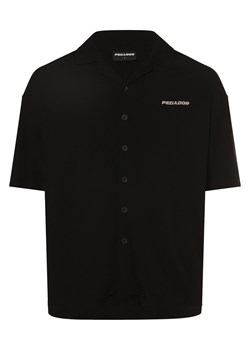 PEGADOR Koszula męska Mężczyźni Modern Fit wiskoza czarny jednolity ze sklepu vangraaf w kategorii Koszule męskie - zdjęcie 173522455