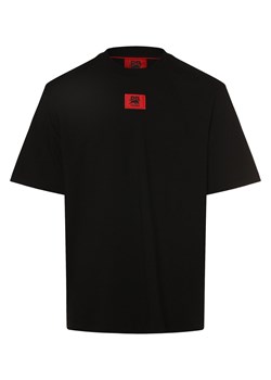 HUGO Koszulka męska - Drambok_RB Mężczyźni Bawełna czarny jednolity ze sklepu vangraaf w kategorii T-shirty męskie - zdjęcie 173522538
