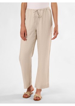 Marc O'Polo Lniane spodnie Kobiety len beżowy marmurkowy ze sklepu vangraaf w kategorii Spodnie damskie - zdjęcie 173522597