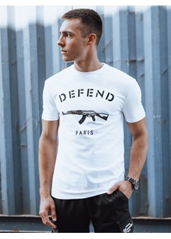 T-shirt męski z nadrukiem biały Dstreet RX5578 ze sklepu DSTREET.PL w kategorii T-shirty męskie - zdjęcie 173522649