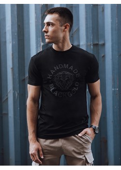 T-shirt męski z nadrukiem czarny Dstreet RX5583 ze sklepu DSTREET.PL w kategorii T-shirty męskie - zdjęcie 173522705