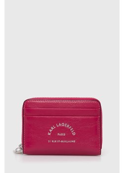 Karl Lagerfeld portfel damski kolor różowy 245W3234 ze sklepu ANSWEAR.com w kategorii Portfele damskie - zdjęcie 173523895