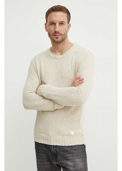 Guess sweter bawełniany DEVEN kolor beżowy lekki M4YR28 Z3GD0 ze sklepu ANSWEAR.com w kategorii Swetry męskie - zdjęcie 173523927