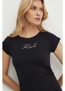 Karl Lagerfeld t-shirt damski kolor czarny 245W1700 ze sklepu ANSWEAR.com w kategorii Bluzki damskie - zdjęcie 173523966