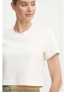 adidas t-shirt bawełniany All SZN damski kolor beżowy IW1133 ze sklepu ANSWEAR.com w kategorii Bluzki damskie - zdjęcie 173523975
