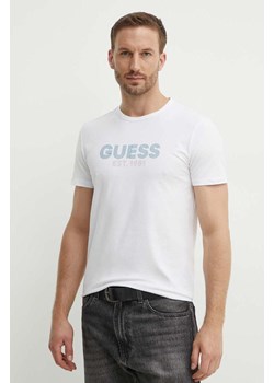 Guess t-shirt męski kolor biały z nadrukiem M4YI30 J1314 ze sklepu ANSWEAR.com w kategorii T-shirty męskie - zdjęcie 173524028