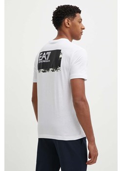EA7 Emporio Armani t-shirt bawełniany męski kolor biały z nadrukiem PJVPZ.6DPT02 ze sklepu ANSWEAR.com w kategorii T-shirty męskie - zdjęcie 173524067