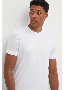 EA7 Emporio Armani t-shirt męski kolor biały z nadrukiem PJVQZ.6DPT62 ze sklepu ANSWEAR.com w kategorii T-shirty męskie - zdjęcie 173524097
