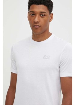 EA7 Emporio Armani t-shirt bawełniany męski kolor biały z nadrukiem PJVPZ.8NPT25 ze sklepu ANSWEAR.com w kategorii T-shirty męskie - zdjęcie 173524116