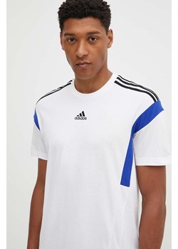 adidas t-shirt bawełniany męski kolor biały wzorzysty JJ1533 ze sklepu ANSWEAR.com w kategorii T-shirty męskie - zdjęcie 173524136