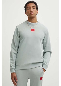HUGO bluza bawełniana męska kolor szary z aplikacją 50447964 ze sklepu ANSWEAR.com w kategorii Bluzy męskie - zdjęcie 173524157