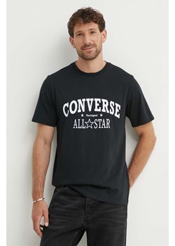 Converse t-shirt bawełniany kolor czarny z nadrukiem 10026458-A03 ze sklepu ANSWEAR.com w kategorii T-shirty męskie - zdjęcie 173524225