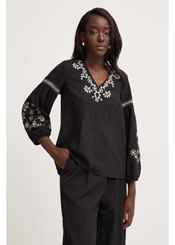 Answear Lab bluzka damska kolor czarny z aplikacją ze sklepu ANSWEAR.com w kategorii Bluzki damskie - zdjęcie 173524235