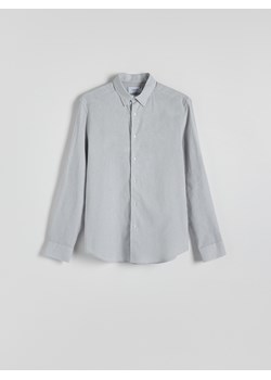 Reserved - Koszula regular fit z lnem - jasnoszary ze sklepu Reserved w kategorii Koszule męskie - zdjęcie 173526487