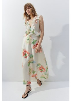 H & M - Sukienka z falbanami - Beżowy ze sklepu H&M w kategorii Sukienki - zdjęcie 173527606