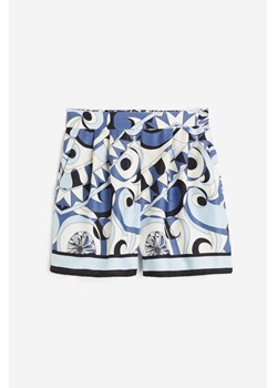 H & M - Satynowe szorty bez zapięcia - Niebieski ze sklepu H&M w kategorii Szorty - zdjęcie 173527609