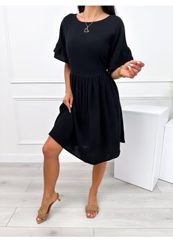 Czarna Bawełniana Sukienka Oversize ze sklepu ModnaKiecka.pl w kategorii Sukienki - zdjęcie 173530866