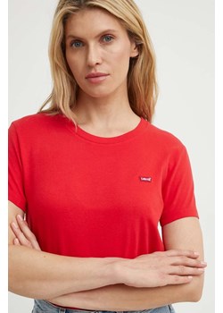 Levi&apos;s t-shirt bawełniany damski kolor czerwony ze sklepu ANSWEAR.com w kategorii Bluzki damskie - zdjęcie 173531355