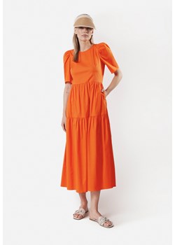 Pomarańczowa sukienka z wiązaniem ze sklepu Molton w kategorii Sukienki - zdjęcie 173531617