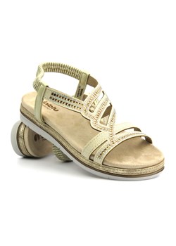 Wygodne sandały damskie - INBLU SA-47, złote ze sklepu ulubioneobuwie w kategorii Sandały damskie - zdjęcie 173531786
