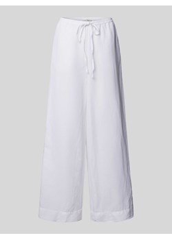 Spodnie lniane z szeroką nogawką i elastycznym pasem model ‘Mirilla’ ze sklepu Peek&Cloppenburg  w kategorii Spodnie damskie - zdjęcie 173532537