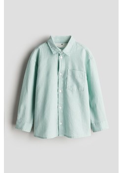H & M - Koszula z domieszką lnu - Zielony ze sklepu H&M w kategorii Koszule chłopięce - zdjęcie 173532756