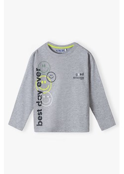 Bluzka chłopięca bawełniana szara- best day ever ze sklepu 5.10.15 w kategorii T-shirty chłopięce - zdjęcie 173537036