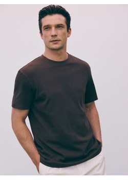 Reserved - T-shirt regular z aplikacją - ciemnobrązowy ze sklepu Reserved w kategorii T-shirty męskie - zdjęcie 173537428