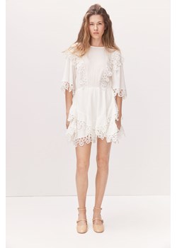H & M - Kreszowana sukienka z koronką - Biały ze sklepu H&M w kategorii Sukienki - zdjęcie 173538665