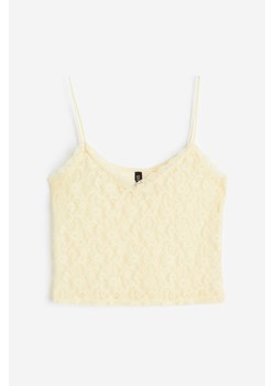 H & M - Koronkowy top na ramiączkach - Żółty ze sklepu H&M w kategorii Bluzki damskie - zdjęcie 173540056