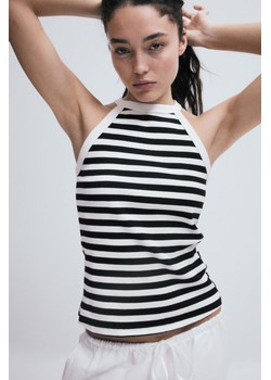 H & M - Prążkowany top bez rękawów - Czarny ze sklepu H&M w kategorii Bluzki damskie - zdjęcie 173540067