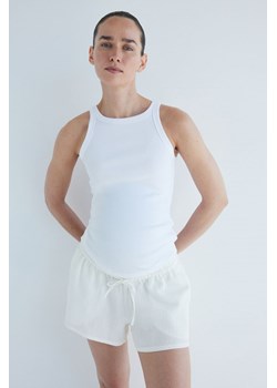 H & M - MAMA Szorty z bawełnianego muślinu Before & After - Biały ze sklepu H&M w kategorii Szorty - zdjęcie 173540106