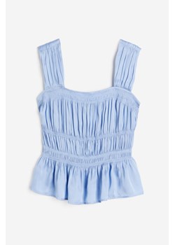 H & M - Elastycznie marszczony top - Niebieski ze sklepu H&M w kategorii Bluzki damskie - zdjęcie 173540127