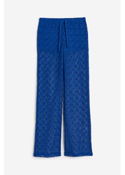 H & M - Dzianinowe spodnie bez zapięcia - Niebieski ze sklepu H&M w kategorii Spodnie damskie - zdjęcie 173540138