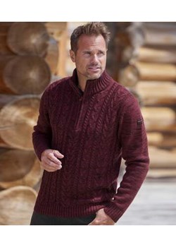 Trykotowy sweter z wykładanym kołnierzem i warkoczami ze sklepu Atlas For Men w kategorii Swetry męskie - zdjęcie 173541255