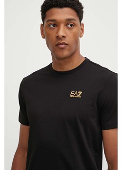 EA7 Emporio Armani t-shirt bawełniany męski kolor czarny z nadrukiem PJVPZ.8NPT25 ze sklepu ANSWEAR.com w kategorii T-shirty męskie - zdjęcie 173543118