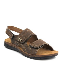 Wygodne sandały męskie na rzepy - INBLU ID-13, ciemnobrązowe ze sklepu ulubioneobuwie w kategorii Sandały męskie - zdjęcie 173543527