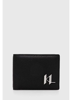 Karl Lagerfeld portfel skórzany męski kolor czarny 245M3208 ze sklepu ANSWEAR.com w kategorii Portfele męskie - zdjęcie 173545849